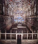 Michelangelo Buonarroti Interior of the Sistine Chapel oil